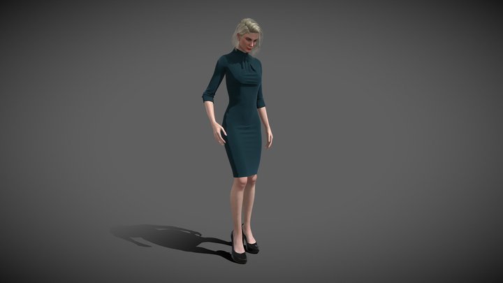 Blue dress 3D Model