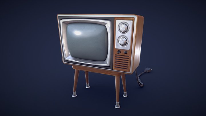 Stylized Vintage TV - Low Poly 3D Model