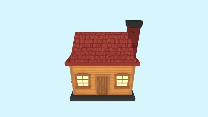 Simple Lowpoly House 3D Model