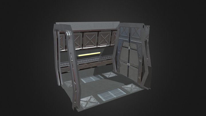 Space station hallway 3D Model