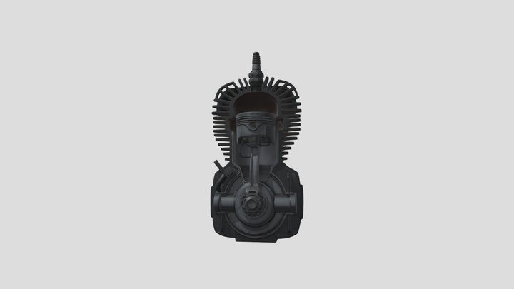 Two stroke engine cut in half (no animation)
