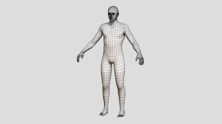 Male Low-poly Base Mesh 3D Model