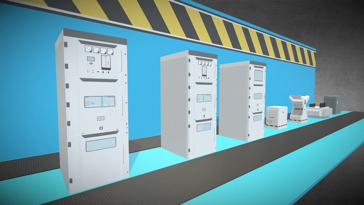 高压开关柜、电缆分支箱、变压器、综合配电柜 – Kostenloses 3D-Modell STL