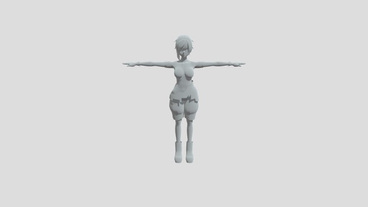 Martine Crow [Anime Girl - Blender File] 3D Model