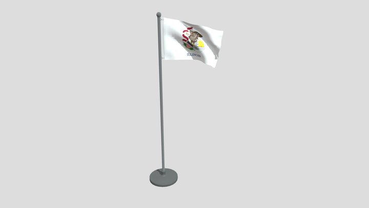 Animated Flag Of Illinois State