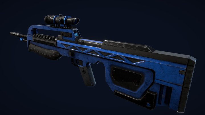 Halo - Battle Rifle (Blue skin) – Kostenloses 3D-Modell STL