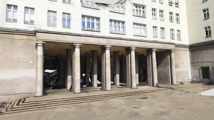 Soviet building entrance in Berlin 3D Model