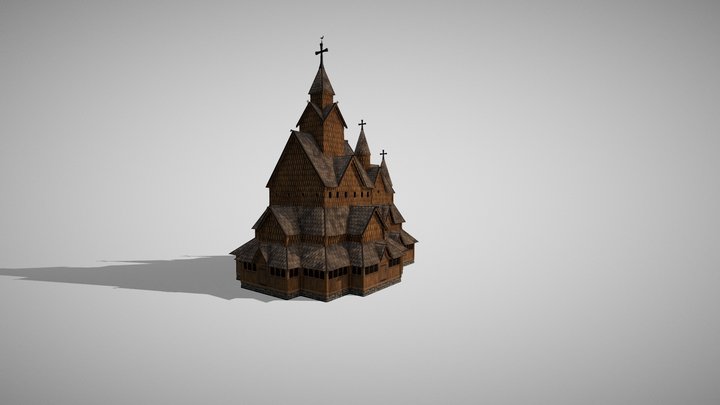 Nordic Stave Church 3D Model