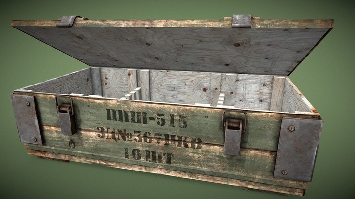 Soviet military crate 3D Model