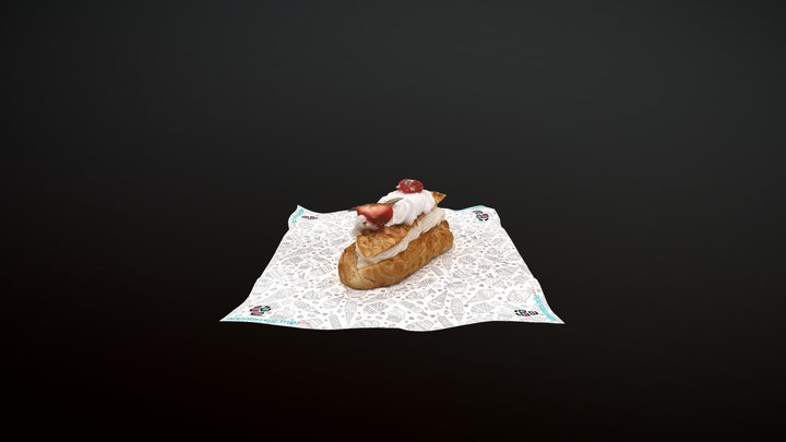 Strawberry Cream Eclair 3D Model