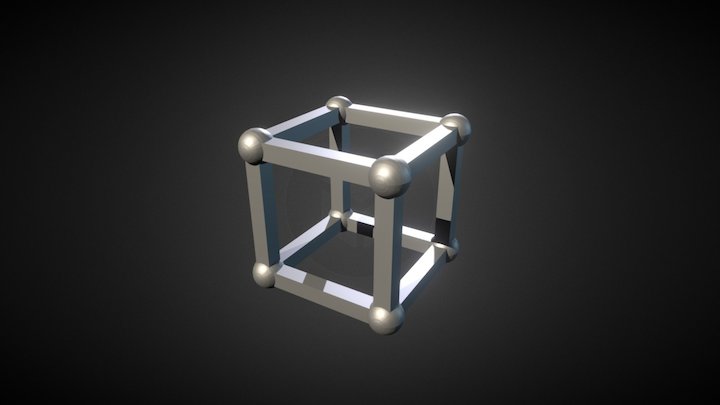 "Cube" with spheres 3D Model