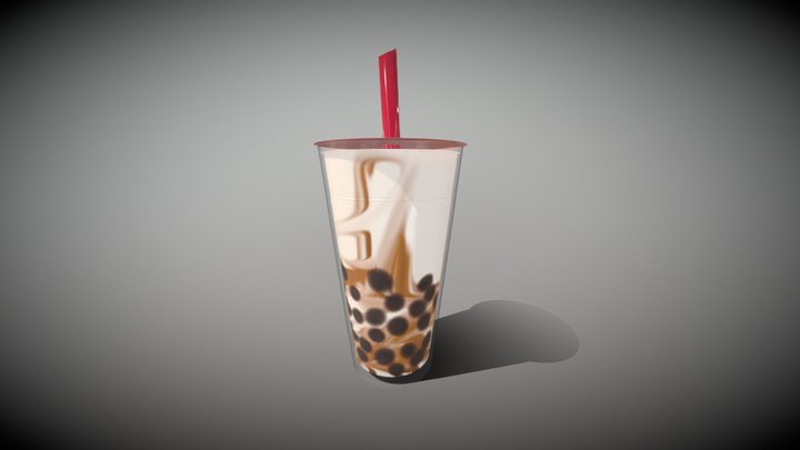 Brown Sugar Boba Tea - 黒糖タピオカ 3D Model