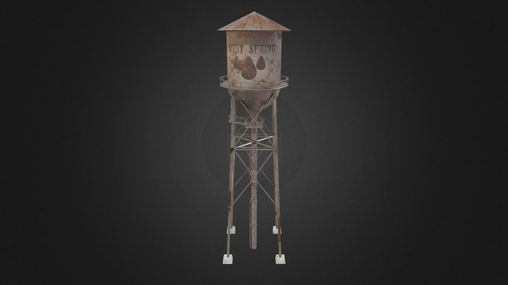 Iron Water Tower 3D Model