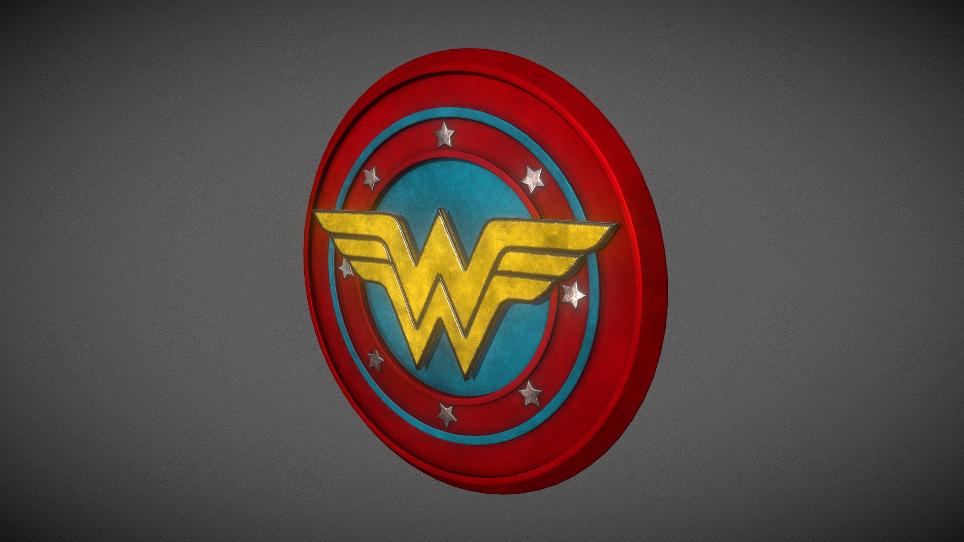 3D model Logo Wonder Women - This is a 3D model of the Logo Wonder Women. The 3D model is about logo.