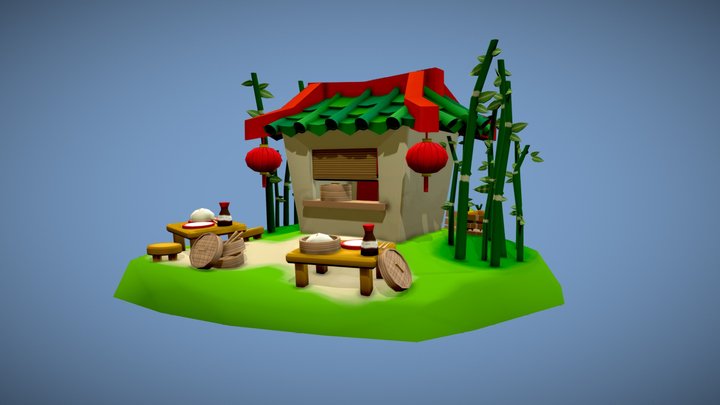 DAE Villages: Chinese Dim Sum Shop 3D Model