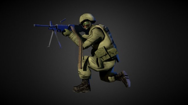Mercenary Gunner 3D Model