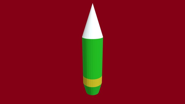 Low poly 105mm shell 3D Model