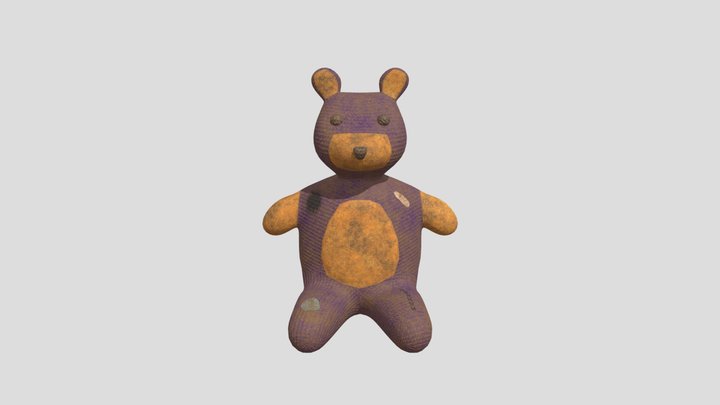 Dirty, Worn Knit Teddy Bear 3D Model
