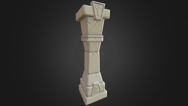 Stylized Dungeon Pillar 3D Model
