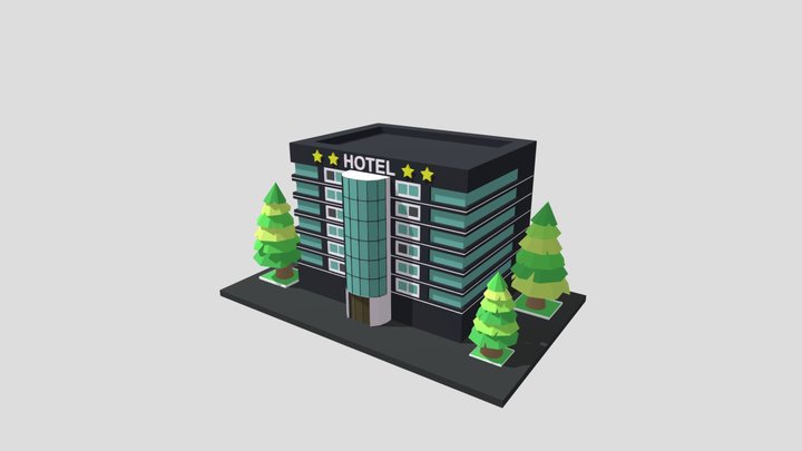 cartoon hotel 01 3D Model