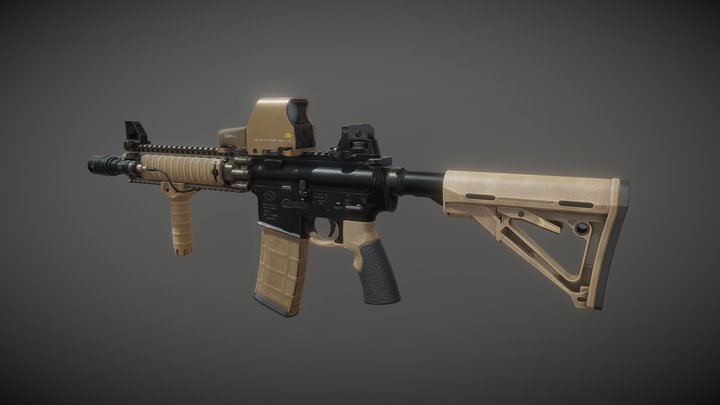M4A1 Style Assault Rifle 3D Model