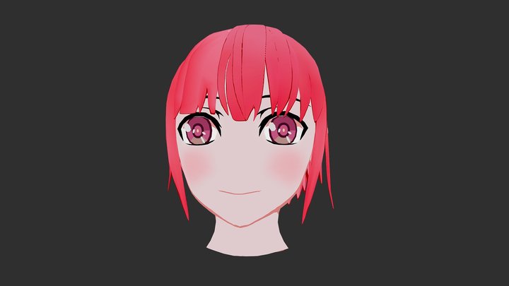 Anime girl head 3D Model