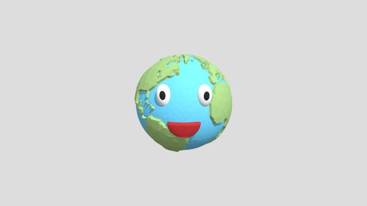 Cartoon Earth 3D Model