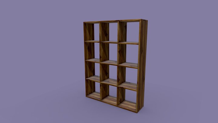 Solid Wood Bookcase. 3D Model