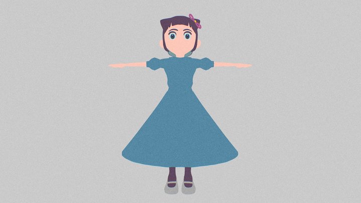 3DCG Girl Free T pose. 3D Model