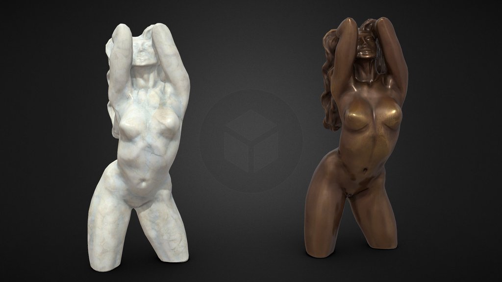 Sensual Female Torso Sculpture 2 pieces