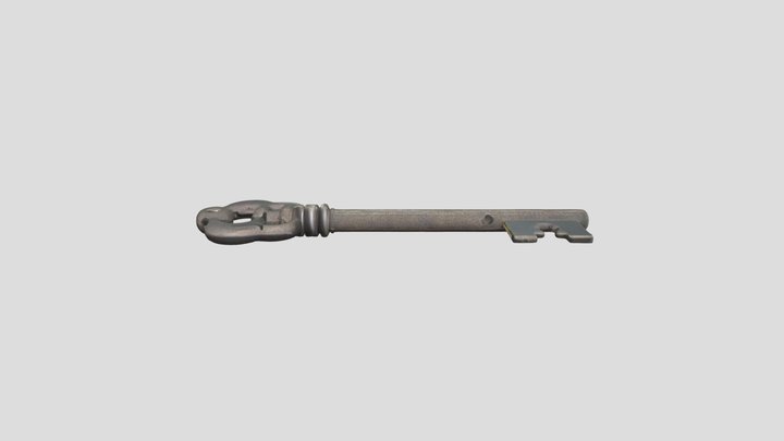 a simple old brown key 3D Model