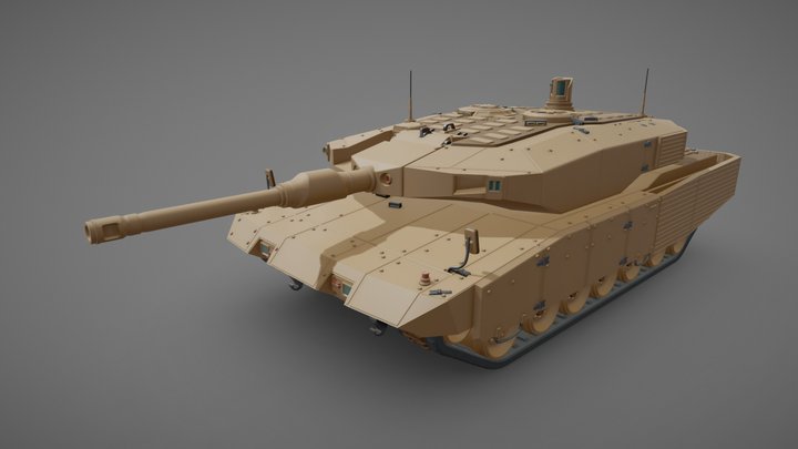 Leopard 2 A7 tank 3D Model