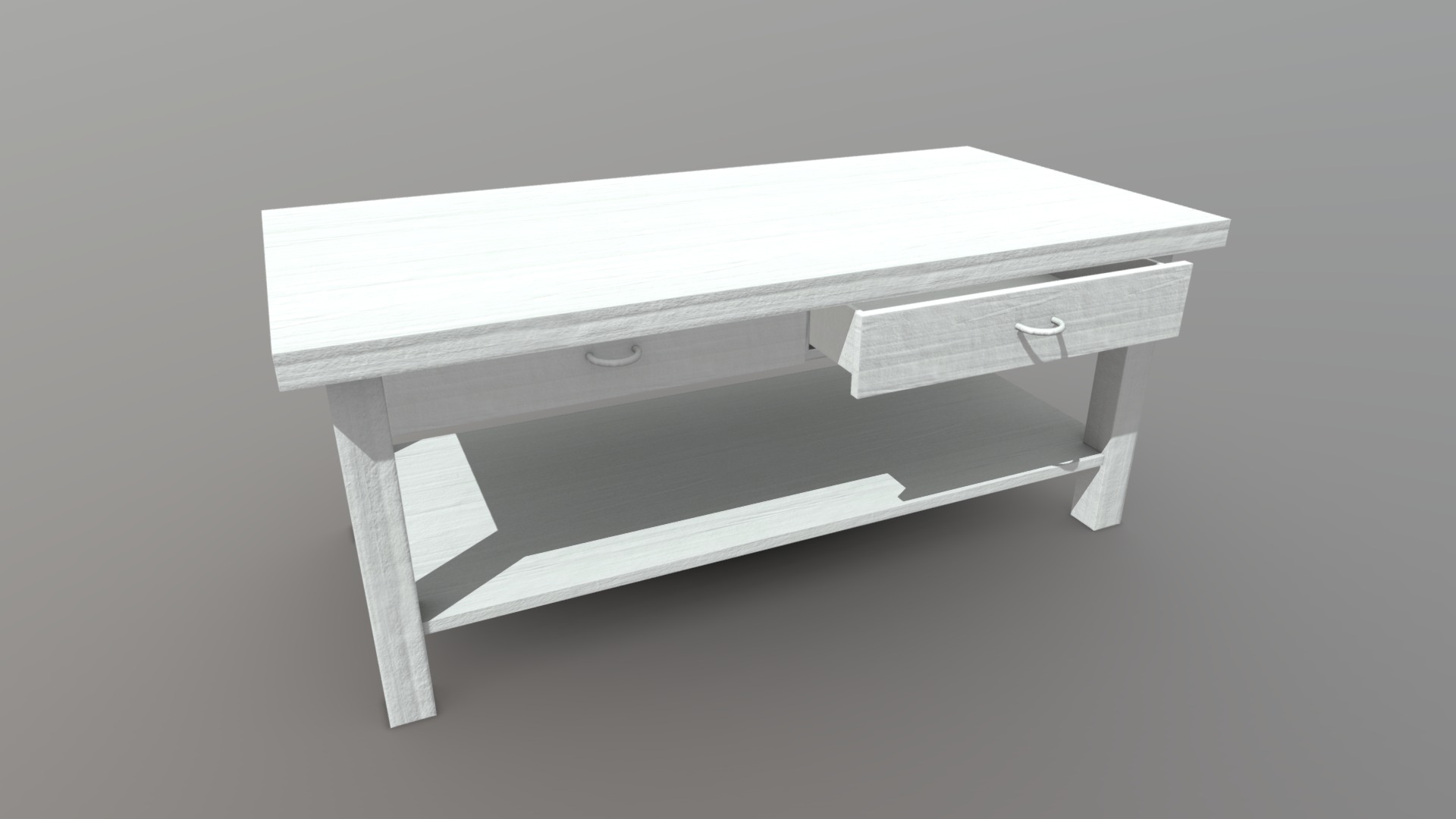3D model Table 2 - This is a 3D model of the Table 2. The 3D model is about a white table with a white top.