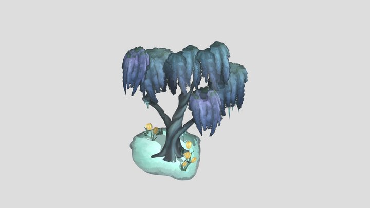 2.5 D Frozen Wisteria Tree 3D Model