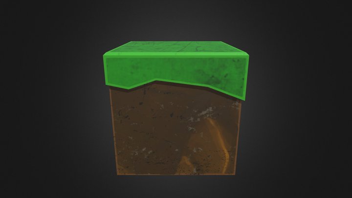 Grass Block Right 3D Model