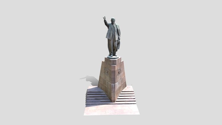 Lenin monument in Ryazan city 3D Model
