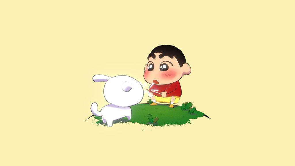 Shin-chan and Shiro