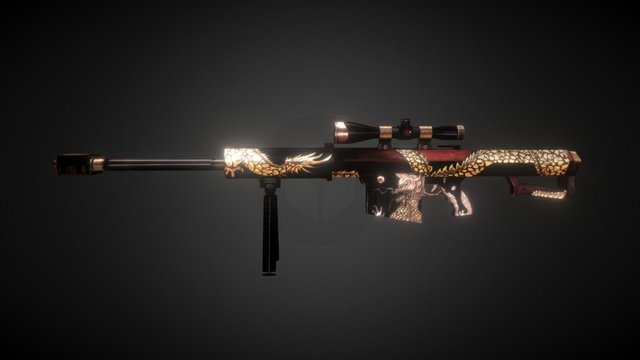 Barrett M82A1 Royal Dragon [Gun Sniper] 3D Model