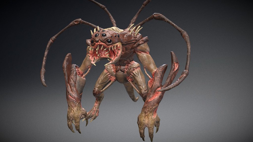 Sci-fi "Spider Lizard" creature - static pose