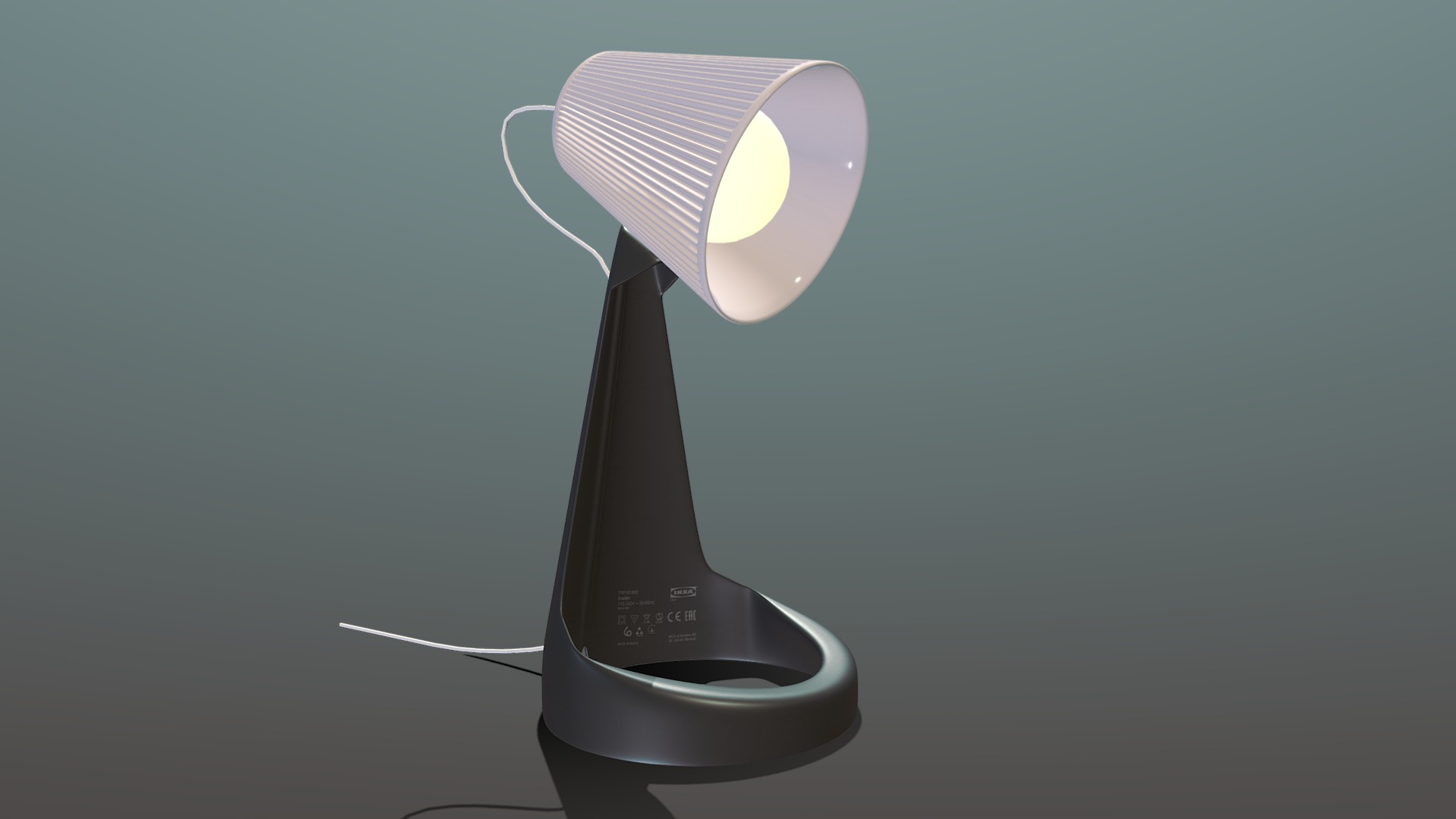 3D model Table Lamp Svallet Ikea - This is a 3D model of the Table Lamp Svallet Ikea. The 3D model is about logo.