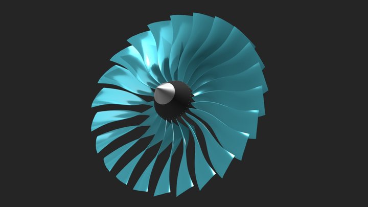 Turbine Engine Blade 3D Model