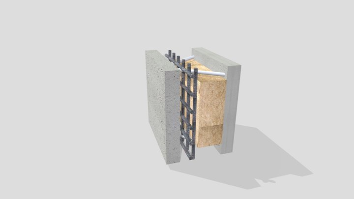 Sandwichbauteil Stahlbeton 3D Model