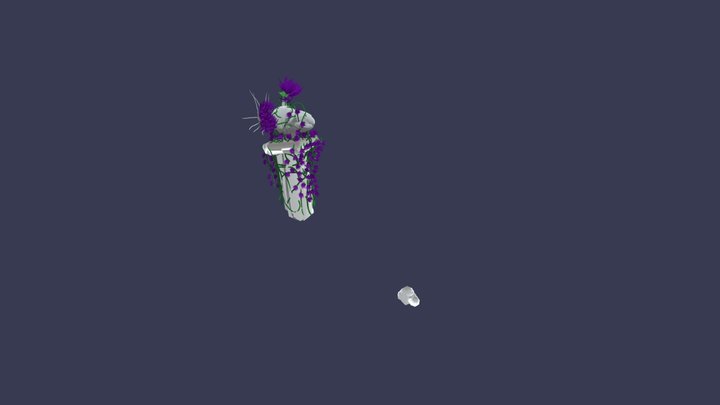 spring court purple statue 3D Model