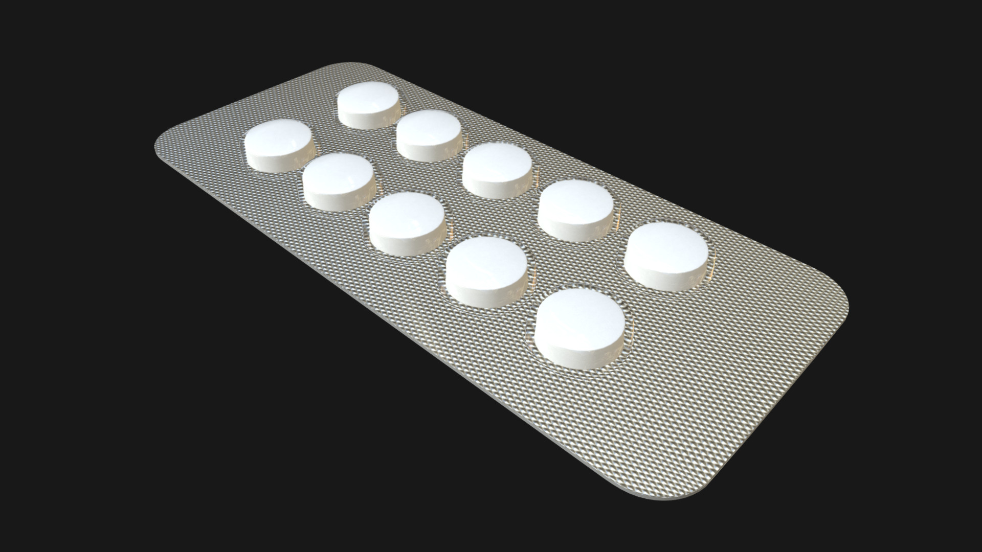 3D model Circular pills in blister pack - This is a 3D model of the Circular pills in blister pack. The 3D model is about icon.