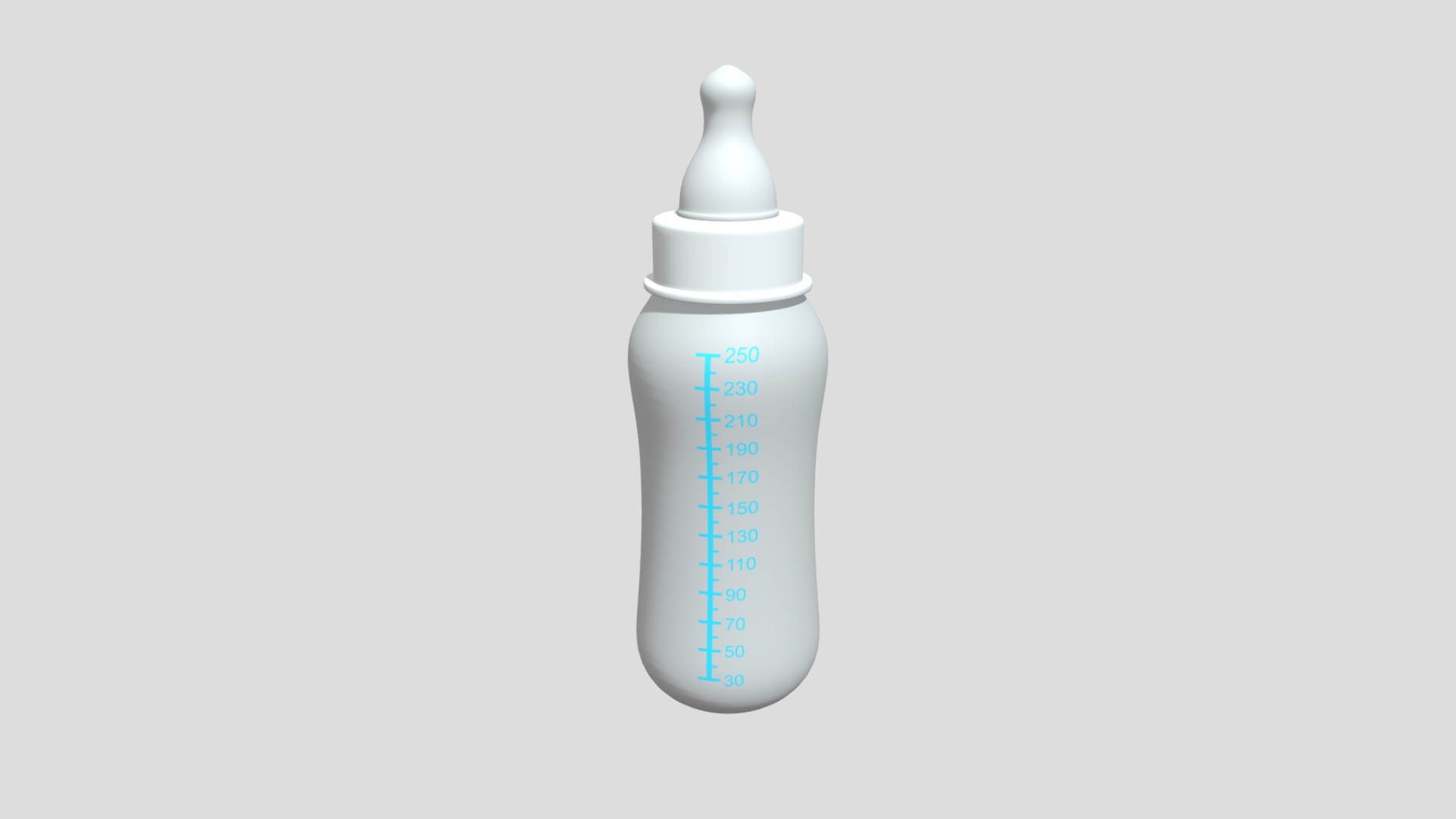 3D model Baby Bottle - This is a 3D model of the Baby Bottle. The 3D model is about a white bottle with a blue label.