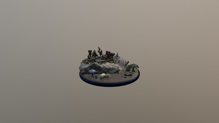 Space egg hunt - SLINGSHOT diorama 3D Model