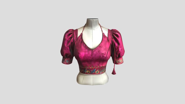 Red Luxury bridal blouse 3D Model