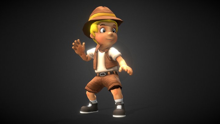 Alex - Low Poly Cartoon Character (Animated) 3D Model
