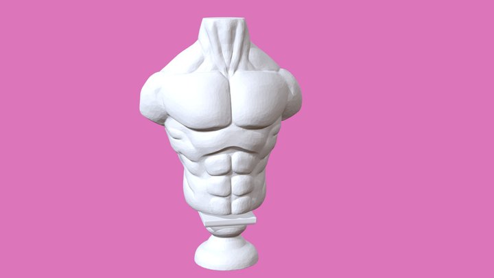Muscular Male Bust 001 3D Model