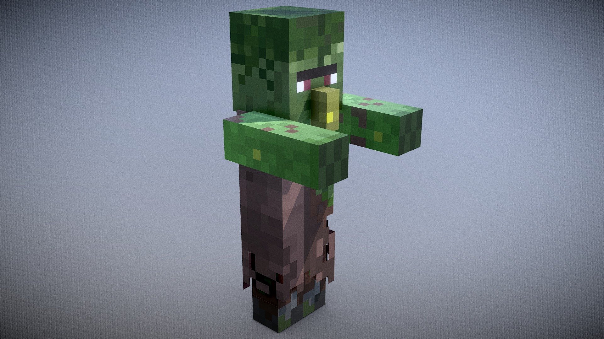 Minecraft Zombie Villager Download Free D Model By Vincent Yanez Vinceyanez Cf B